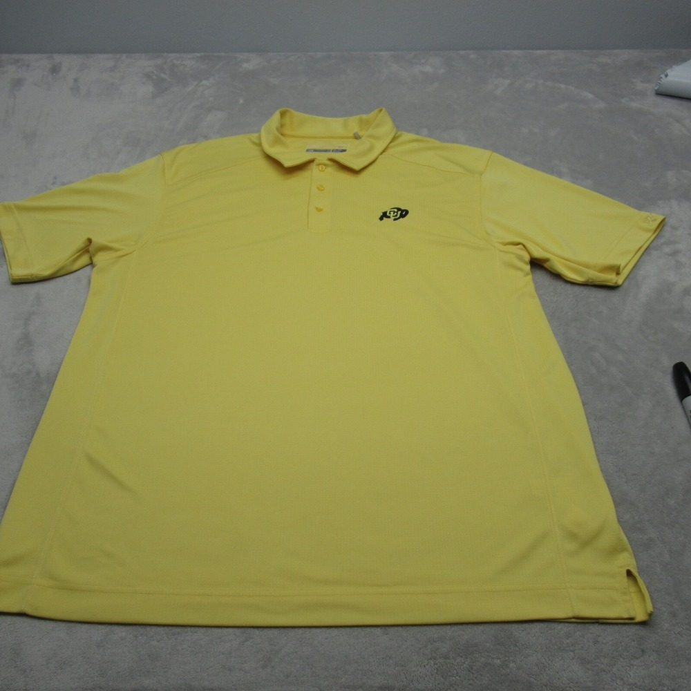 Cutter & Buck Golf Polo Shirt Mens XXL Yellow DryTec Short Sleeve Wicking Casual